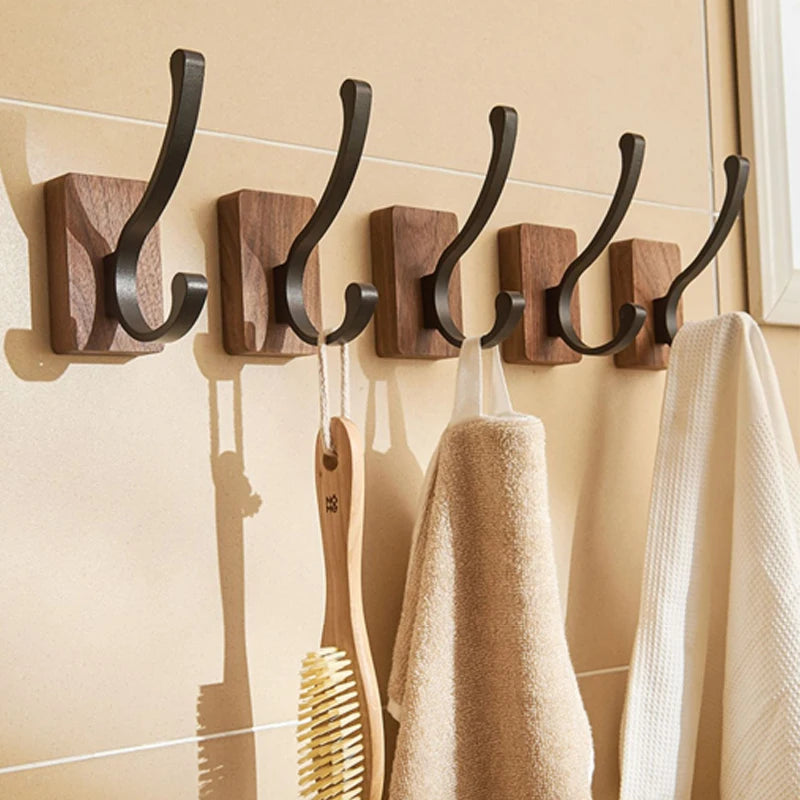 Natural Walnut Wood Wall Hook – Coat, Key & Towel Hanger Wooden Wall Hook Babs