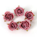 5 Pcs Silk Artificial Rose Heads for Wedding & Home Décor Artificial Silk Flowers Babs Deep Pink 5Pcs
