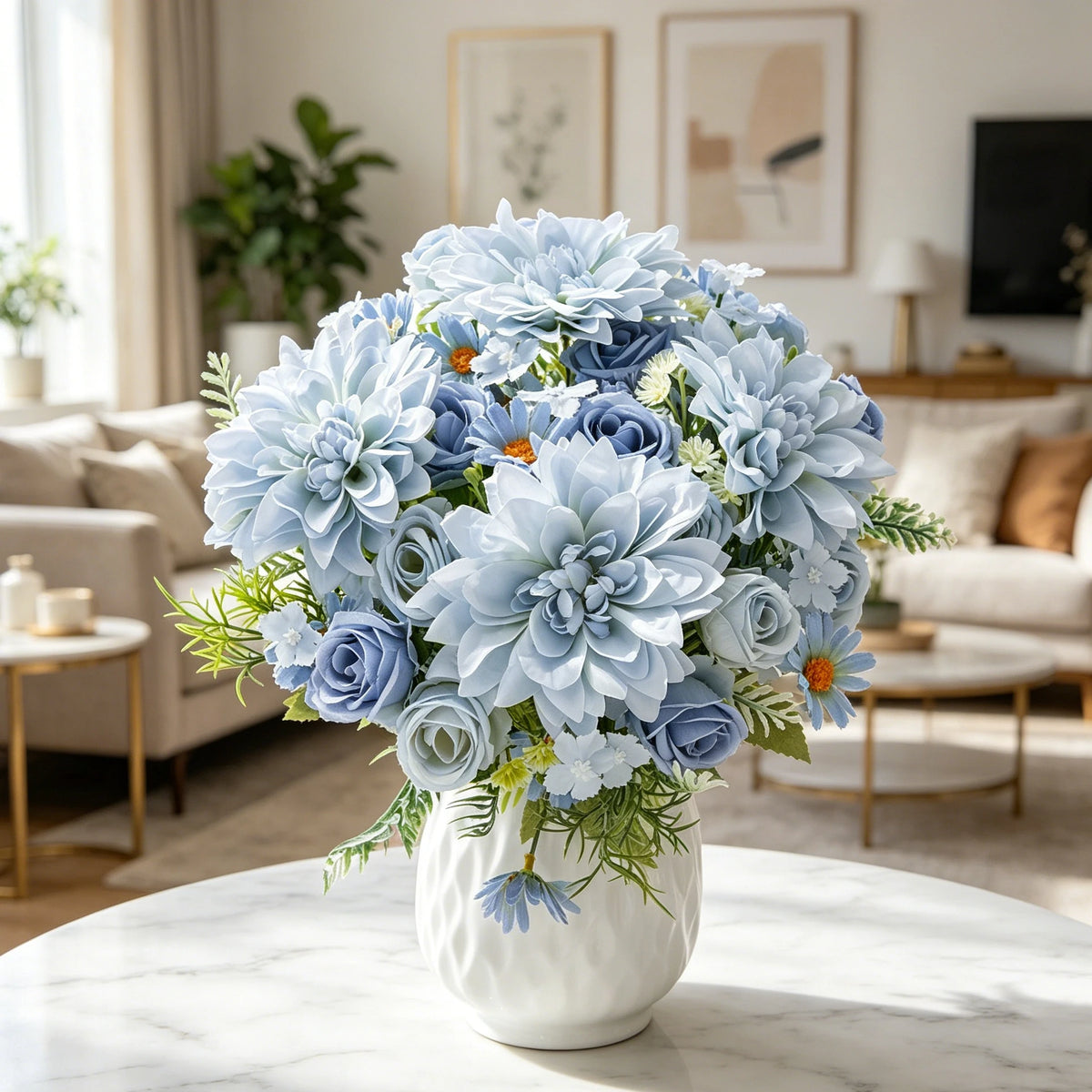 Artificial Silk Rose Dahlia Bouquet – Wedding & Home Décor Artificial Flower Bouquet Babs