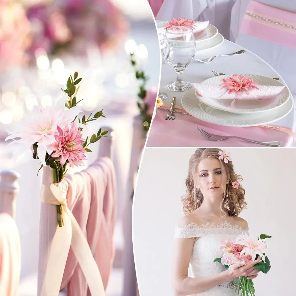 48Pcs Pink Silk Rose Artificial Flowers – Wedding & Home Decor Artificial Silk Flowers Babs