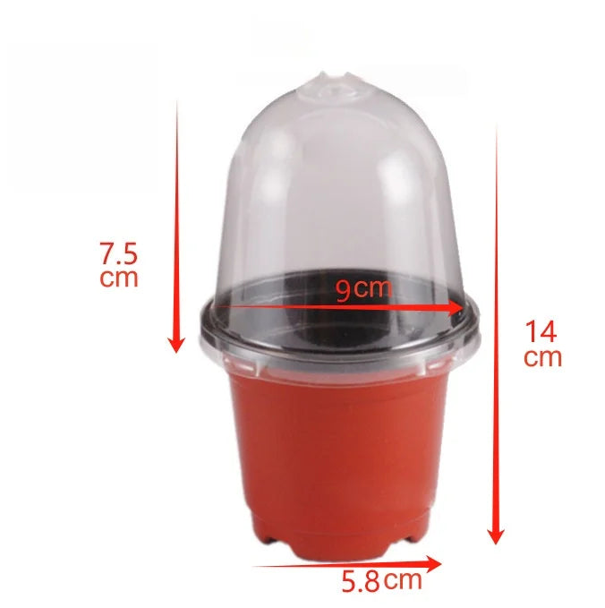 18-Pc Plant Nursery Pots with Humidity Dome Lids – Clear PET Nursery Pot Set Babs