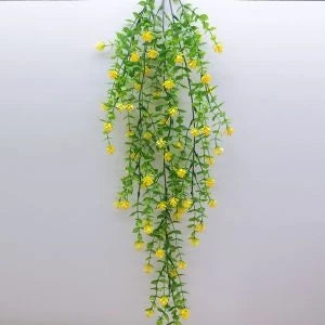 4-Pack UV Resistant Artificial Eucalyptus Hanging Vines Decor Artificial Hanging Vines Babs YELLOW 4pcs