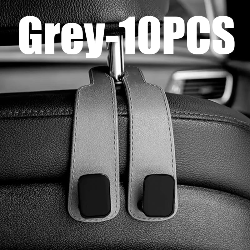 Car Seat Back Hook – Headrest Bag Hanger & Organizer Car Seat Organizer Babs Grey-10PCS