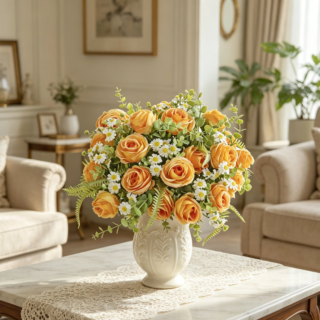 Silk Rose Artificial Flowers – Wedding & Home Décor Bouquet Artificial Flower Bouquet Babs