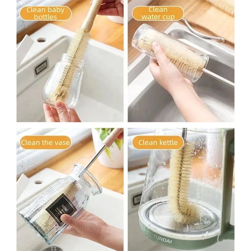 Wooden Long Handle Bottle Cleaning Brush – Eco-Friendly Bottle Cleaning Brush Babs