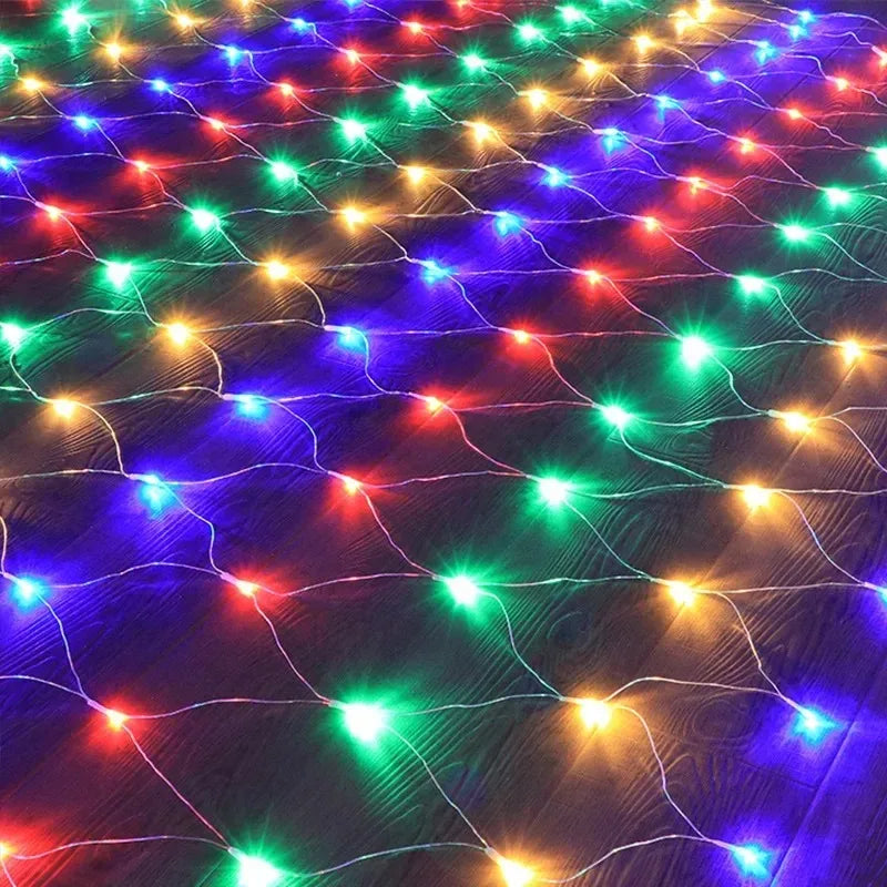 96 LED Net Mesh String Lights 1.5x1.5M – Christmas & Wedding Decor LED Mesh String Lights Babs Multicolor EU Plug