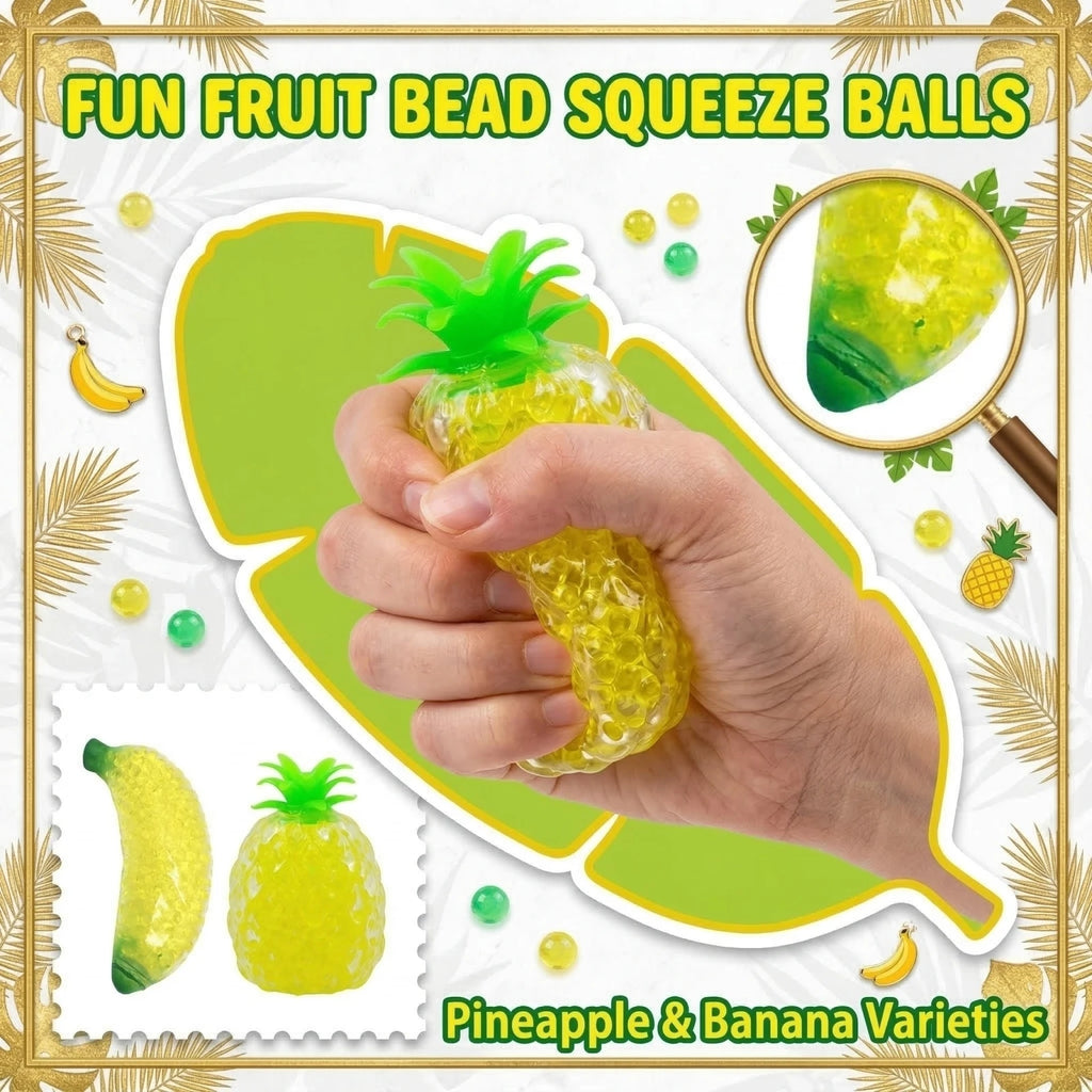 Pineapple & Banana Squeeze Fidget Sensory Balls – 2pc Set Fidget Sensory Toy Babs