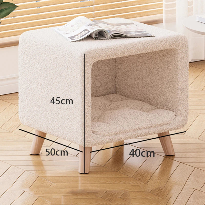 Modern Flannel Nightstand with Drawer – Elegant Bedside Table Nightstand Babs 45cm