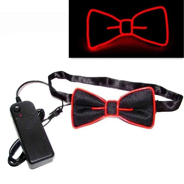 LED Light-Up Suspenders & Bow Tie Glow Party Costume Set LED Costume Accessory Babs