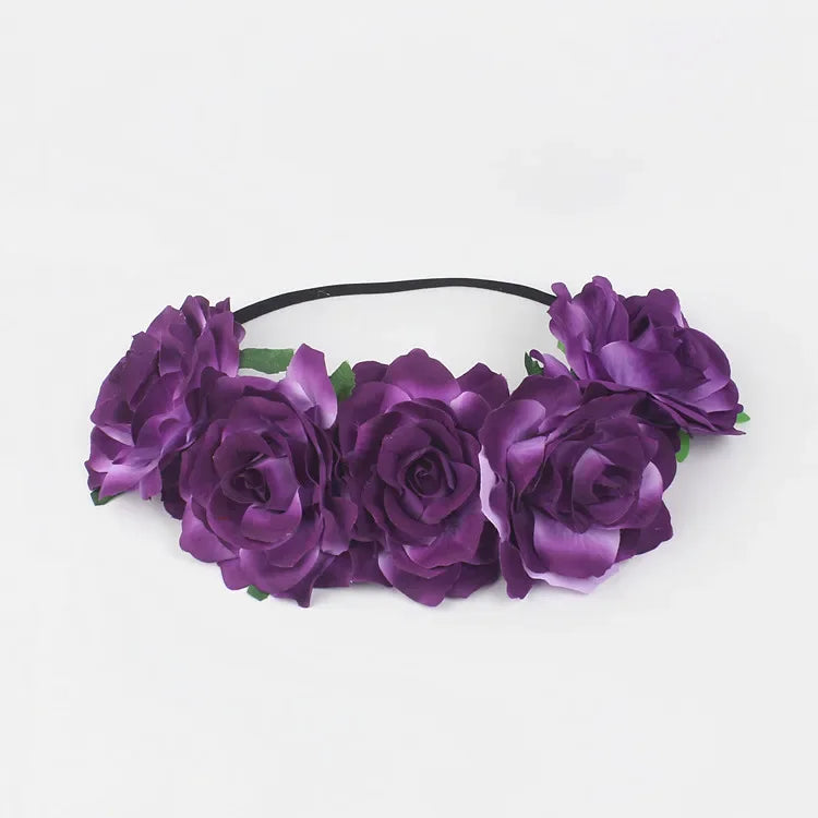 10-Pack Rose Flower Headband Wreath – Wedding & Party Set Floral Wreath Headband Babs 4
