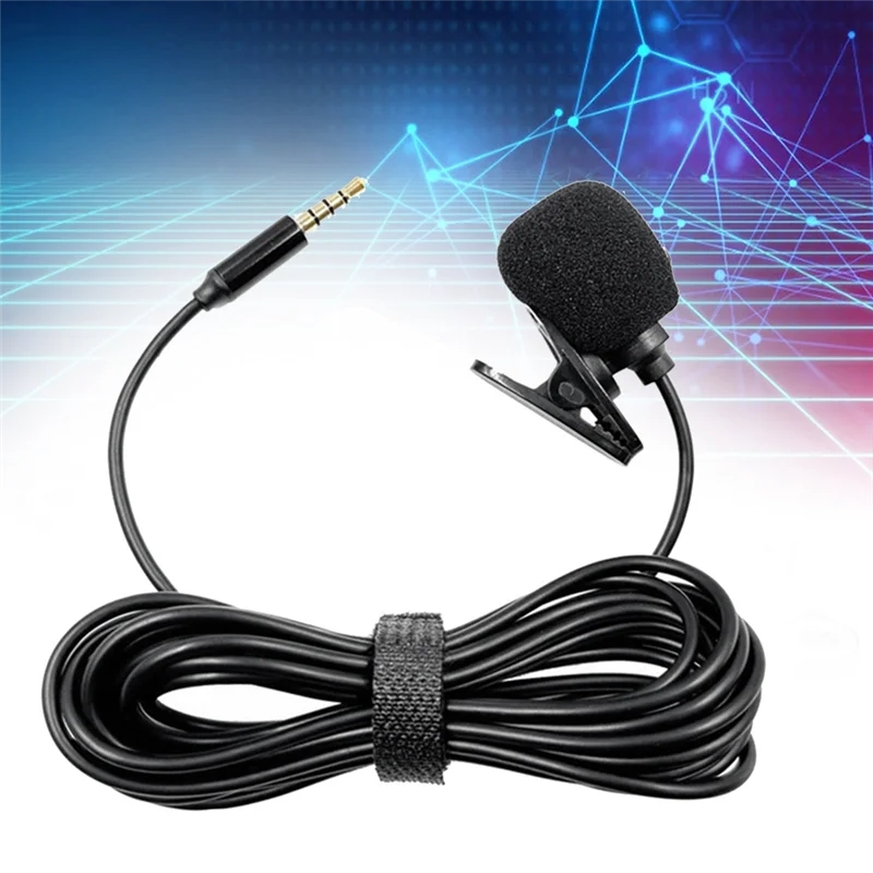 Lavalier Microphone 3.5mm Wired Condenser Mic for Phone & Laptop Lavalier Microphone Babs