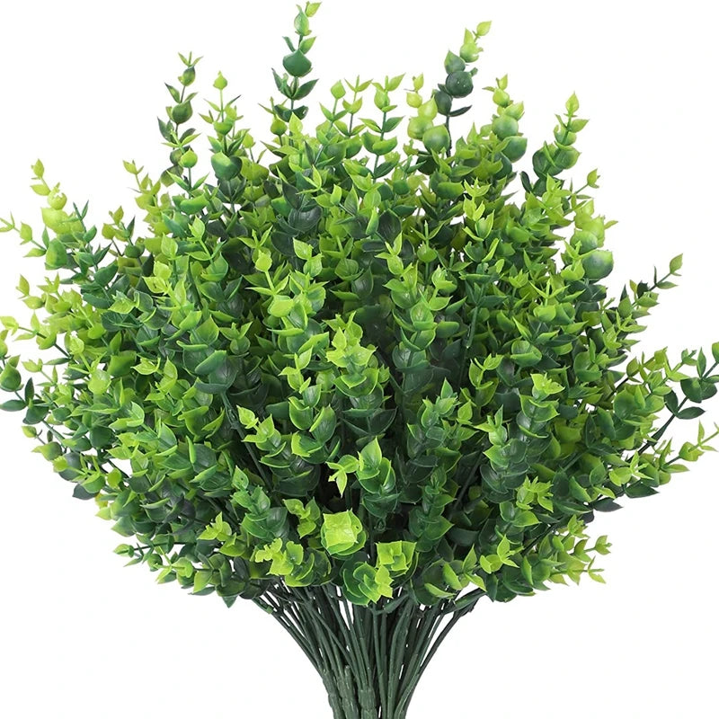 Artificial Eucalyptus Stems 3/5 Pcs – Faux Green Plant Décor Artificial Greenery Stems Babs green 4 pcs