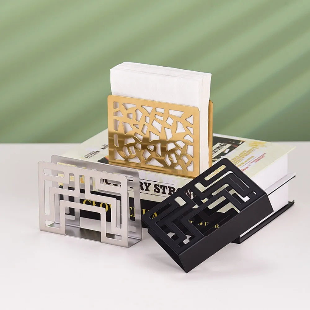 Stainless Steel Vertical Napkin Holder – Silver & Gold Napkin Holder Babs