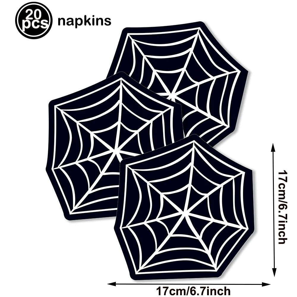 20-Pack Halloween Disposable Paper Napkins – Spooky Prints Disposable Party Napkins Babs Gold as show