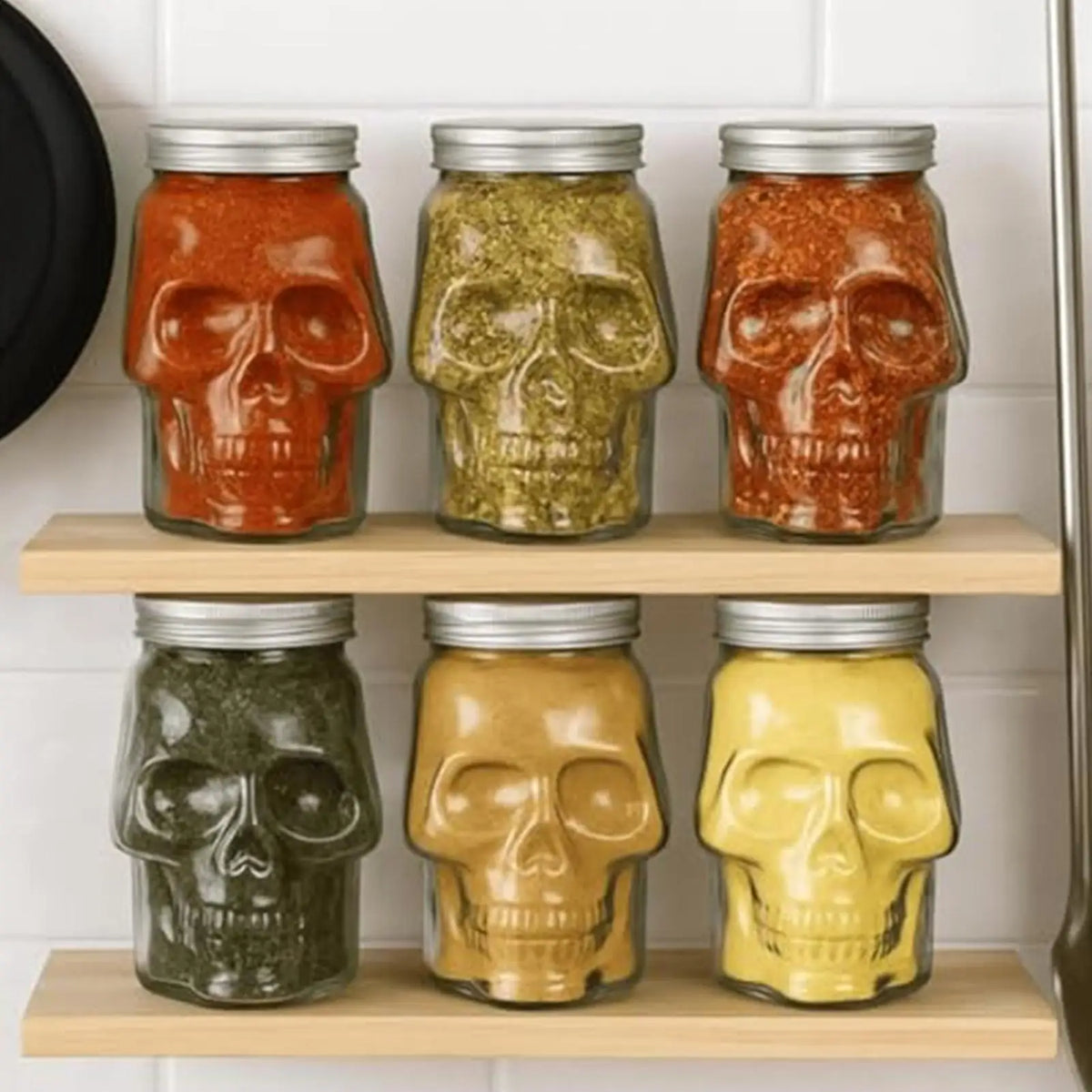Skull Shaped Jar with Lid – Spooky Storage & Party Decor Decorative Storage Jar Babs