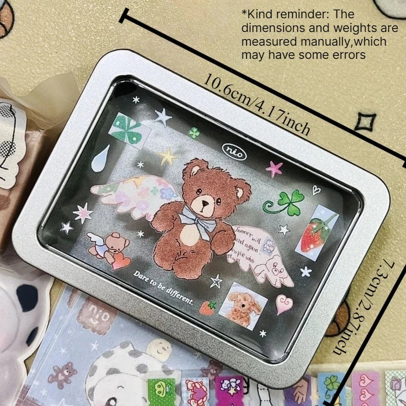 Windowed Metal Storage Box – Cute Bear & Card Organizer Metal Storage Box Babs