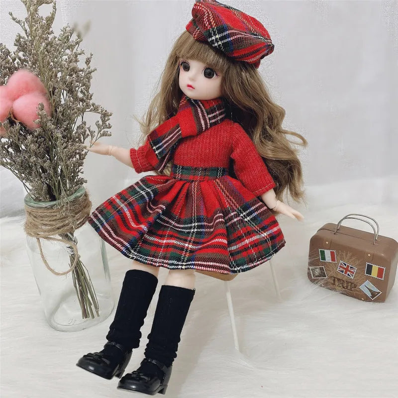 30cm BJD Doll 1/6 Scale 12 Joints 3D Eyes with Clothes & Shoes Fashion BJD Doll Babs 10 One Size