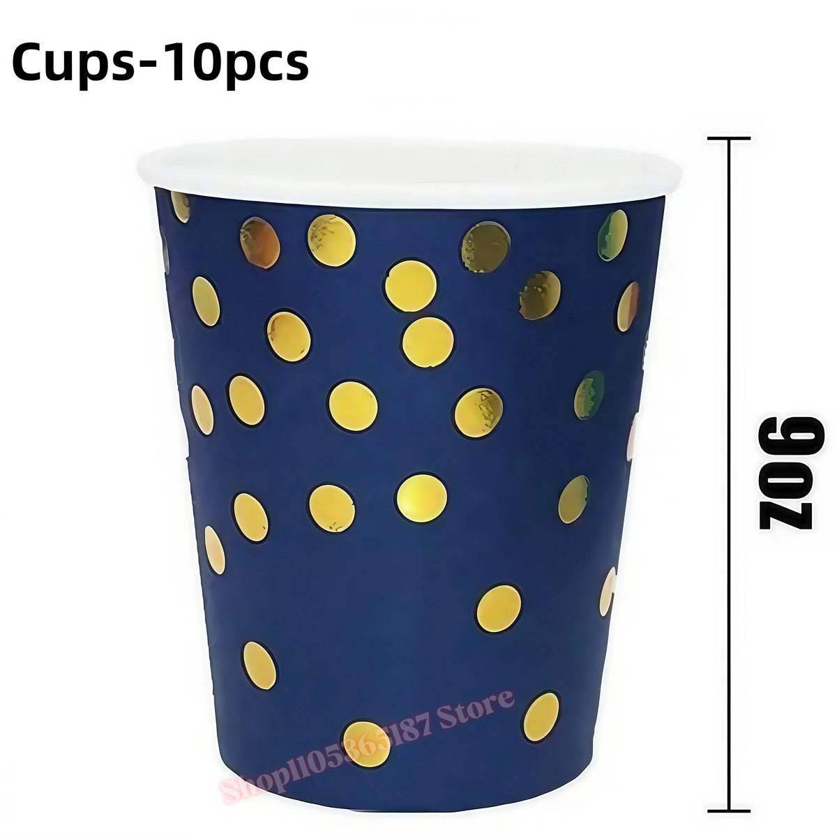 Rose Gold Dark Blue Party Tableware – Cups, Plates & Napkins Set Party Tableware Set Babs 10pcs cup 3 others