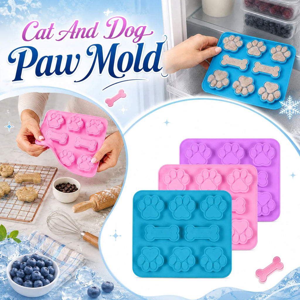Paw Print Silicone Baking Mold – 6-Cavity Dog & Cat Treat Pan Silicone Baking Mold Babs