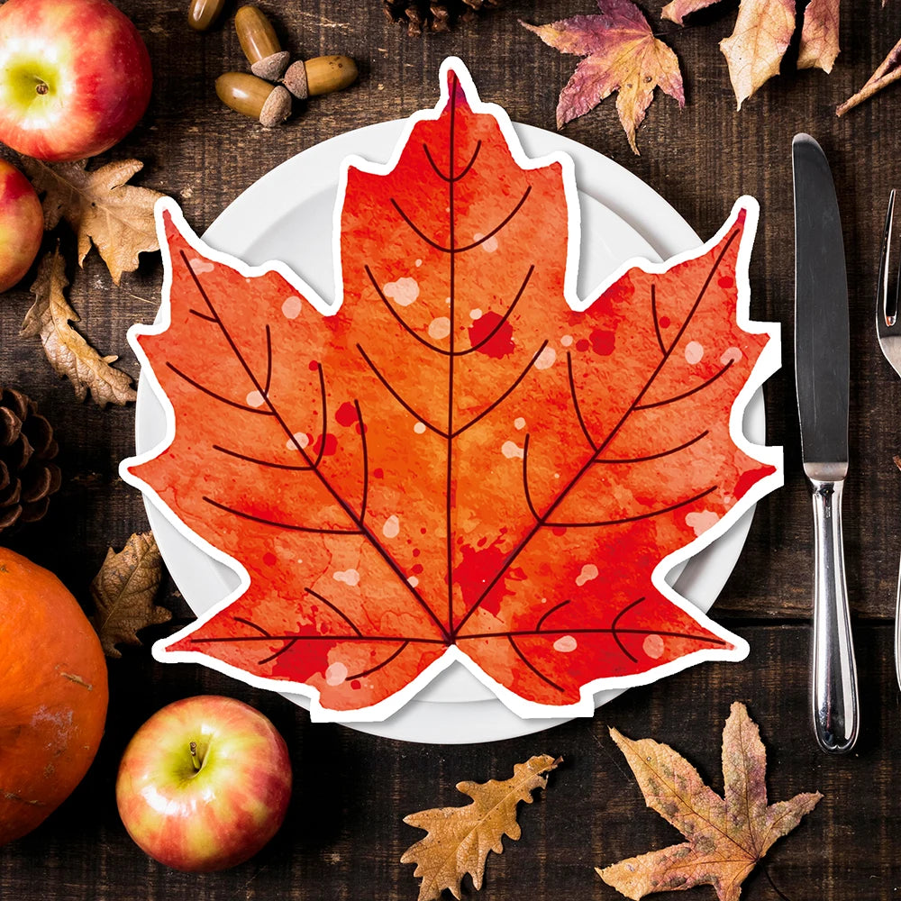 Maple Leaf Disposable Napkins – Fall Party Cocktail Napkins Disposable Party Napkins Babs