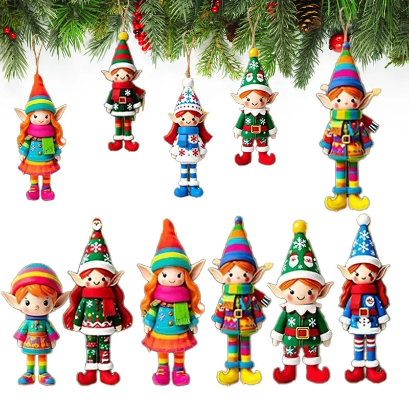 Christmas Wooden Angel Elf Ornaments | 8/16/32Pcs Gift Tags Christmas Tree Ornaments Babs