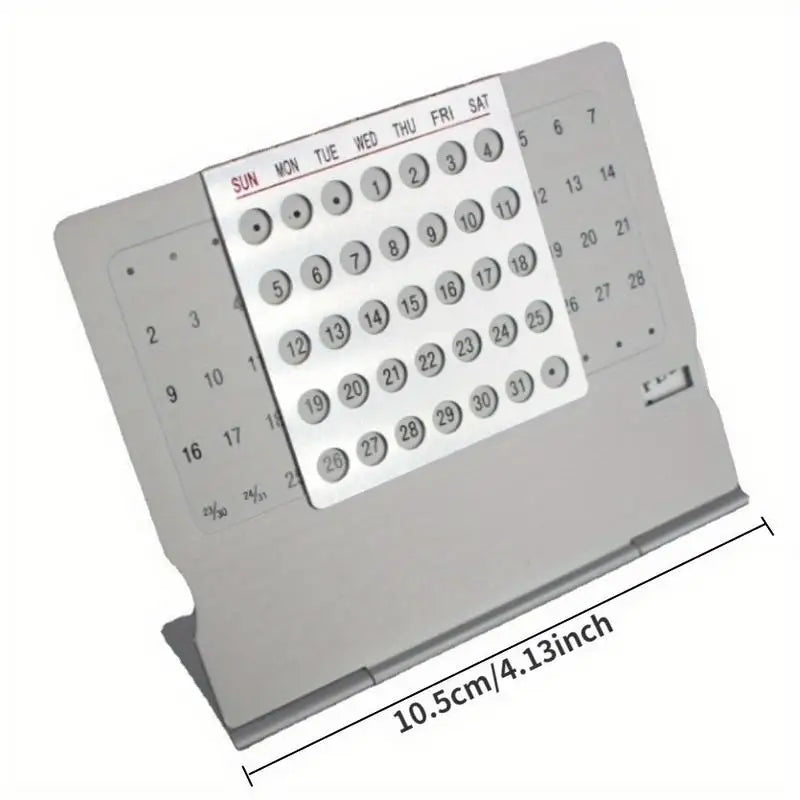 Mini Silver Aluminum Perpetual Desktop Calendar – 100 Year Perpetual Desktop Calendar Babs