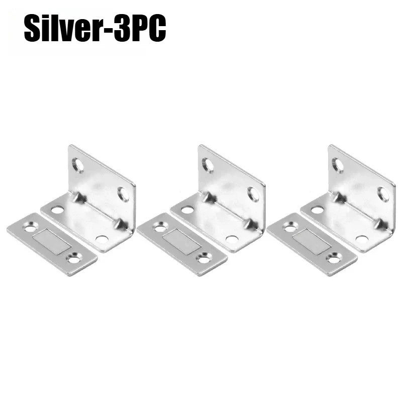 Magnetic Cabinet Door Closer – Self-Adhesive Catch Latch Magnetic Cabinet Latch Babs Silver-3PC