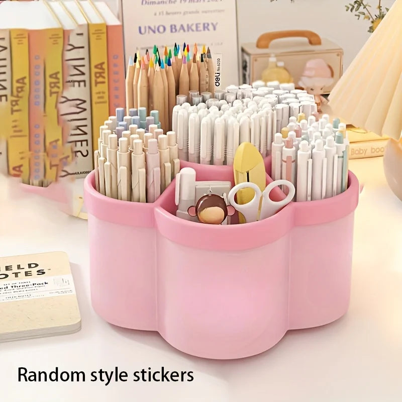 360° Rotating Pen Holder – Large Capacity Desk Organizer Rotating Desk Organizer Babs Pink