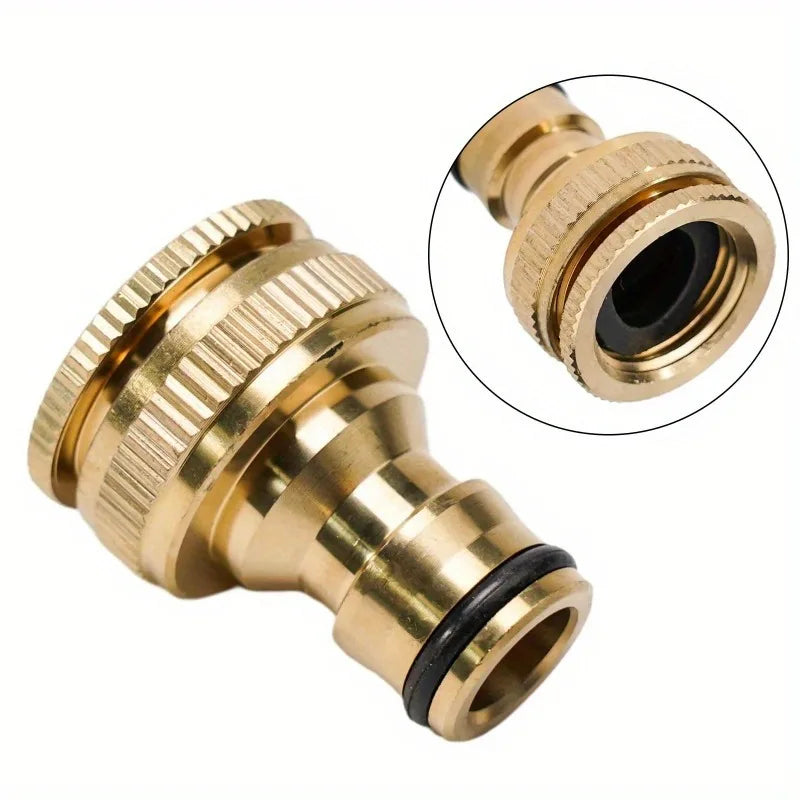 2Pcs Brass Hose Tap Connector 3/4" 1/2" Garden Faucet Adapter Hose Faucet Adapter Babs