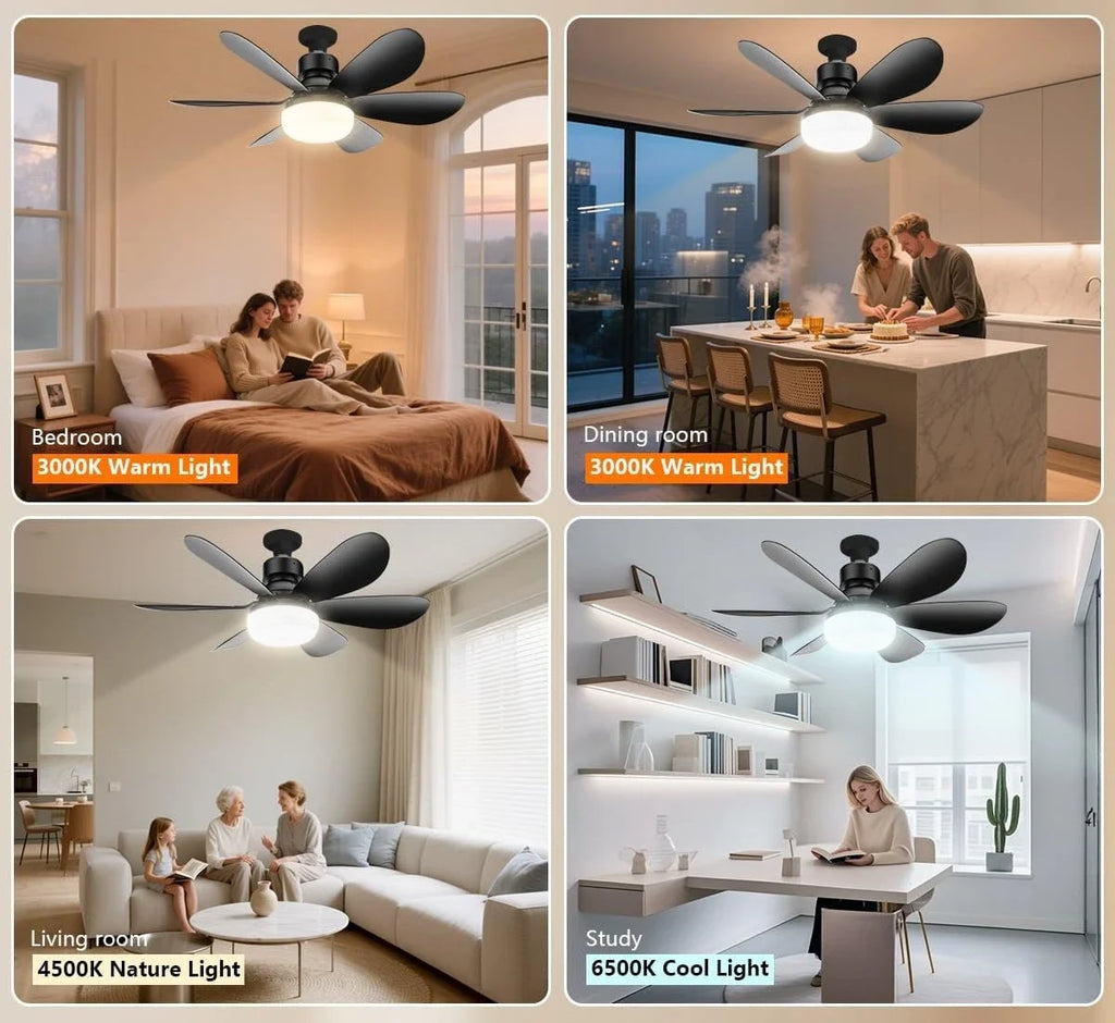 RTONTR Dimmable LED Ceiling Fan Light E27 with Remote Control LED Ceiling Fan Light Babs