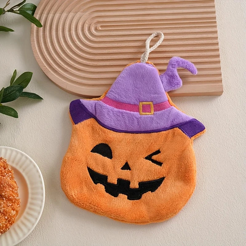 Halloween Pumpkin Hanging Hand Towel – Coral Velvet Kitchen & Bath Decorative Hand Towel Babs style3