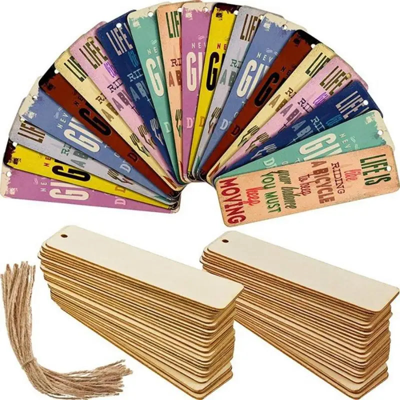 20pcs Blank Rectangle Wooden Tags – DIY Crafts & Bookmarks Wood Craft Tags Babs