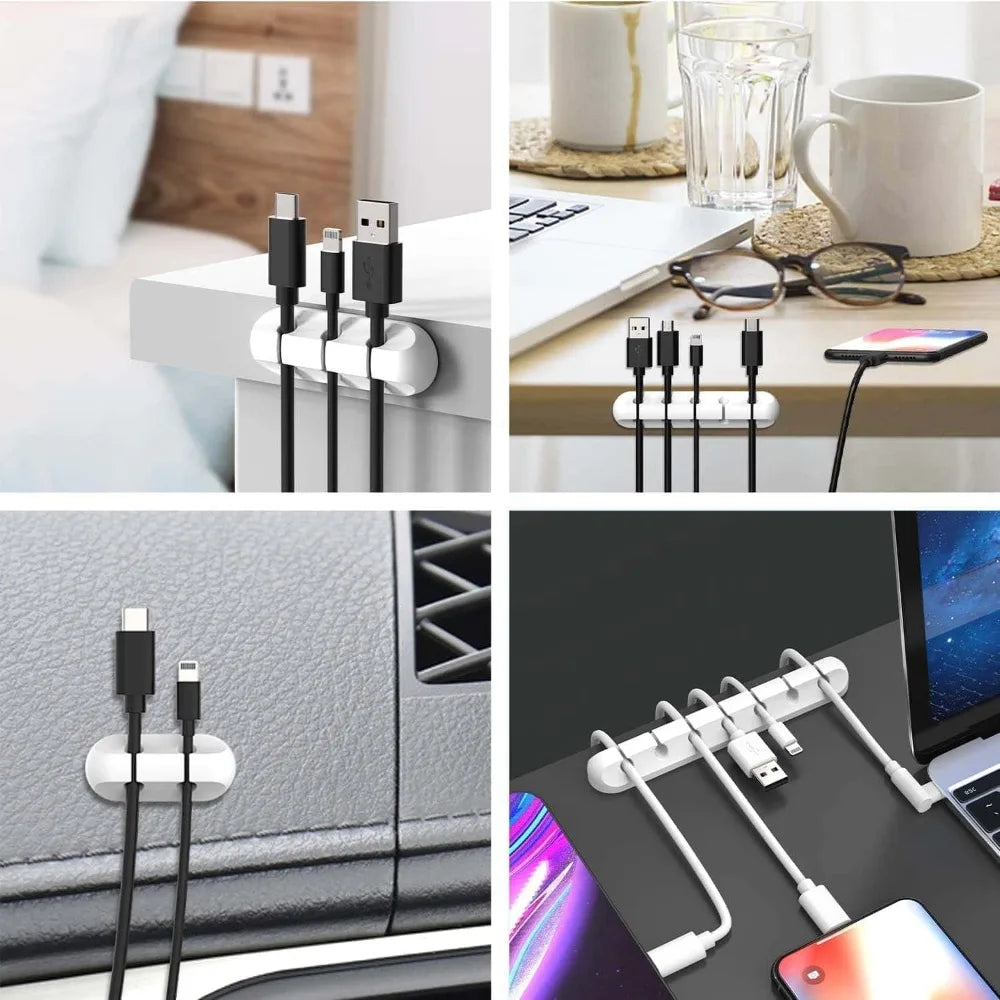 Self-Adhesive Cable Clips No-Drill Cord Organizer 6-Pack Cable Clips Organizer Babs