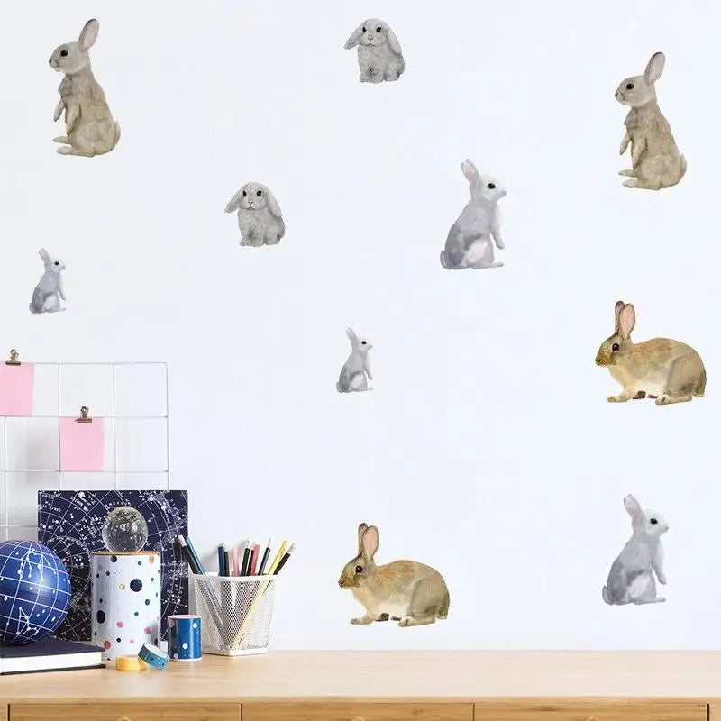 Cartoon Bunny Wall Stickers – Kids Nursery Decal Set Kids Wall Decal Babs