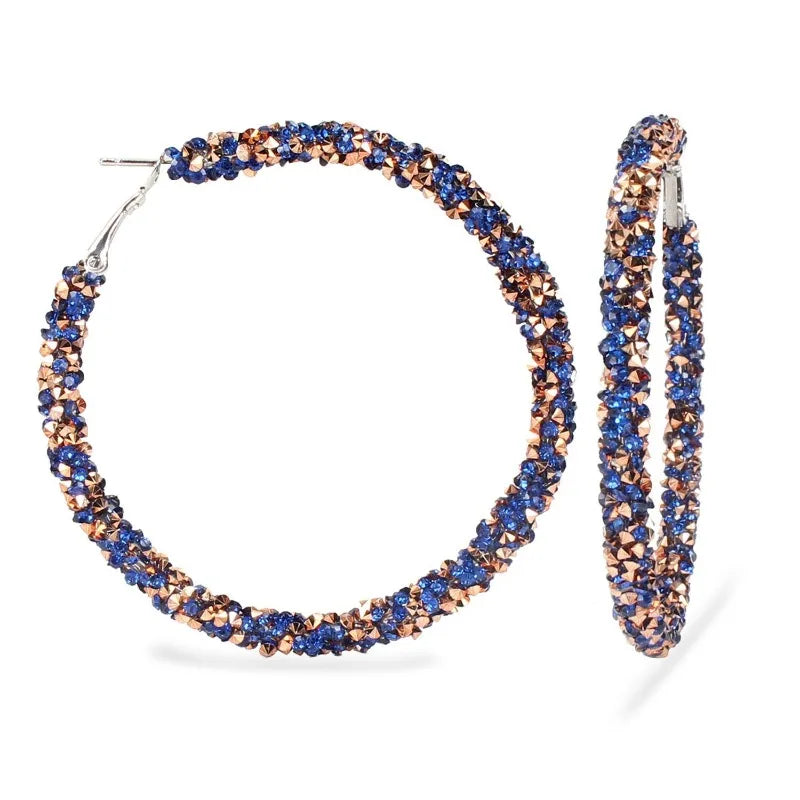 Women's Large Circle Hoop Earrings – Zinc Alloy, 5 Colors Hoop Earrings Babs Blue