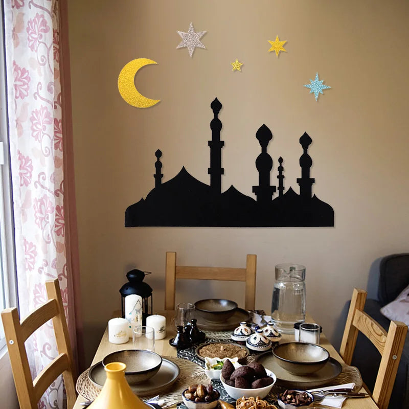 Eid Mubarak & Ramadan Kareem Wall Stickers – DIY Felt Decals Holiday Wall Sticker Babs
