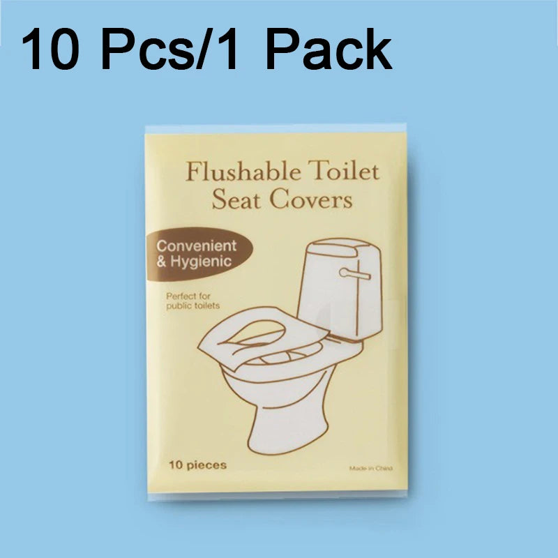 10-Pack Disposable Toilet Seat Covers – Flushable & Travel-Ready Disposable Toilet Cover Babs 10pcs