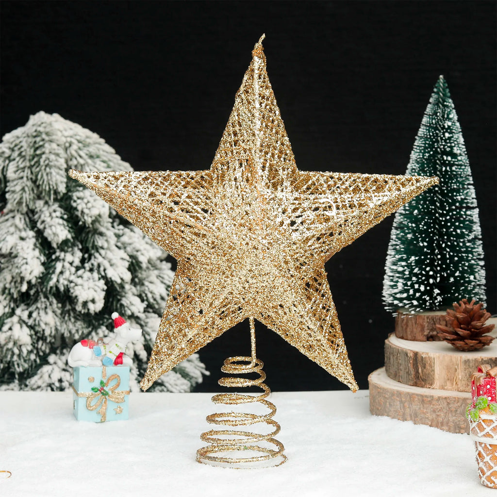 Gold Silver Glitter Star Christmas Tree Topper Ornament Christmas Tree Topper Babs