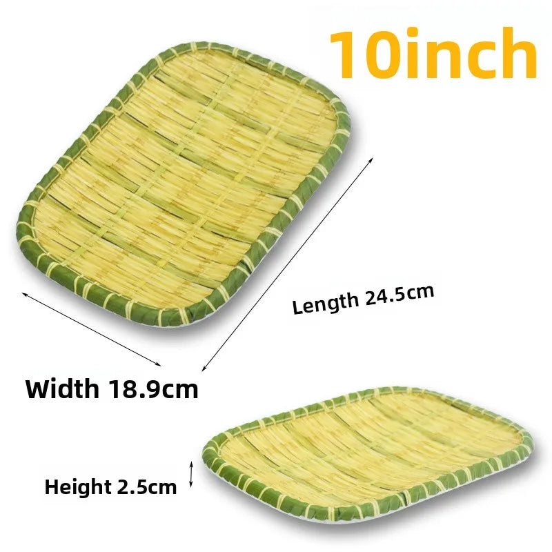 Melamine Bamboo Weave Serving Tray – Hot Pot & BBQ Plate Melamine Serving Tray Babs 10 inches-1pcs
