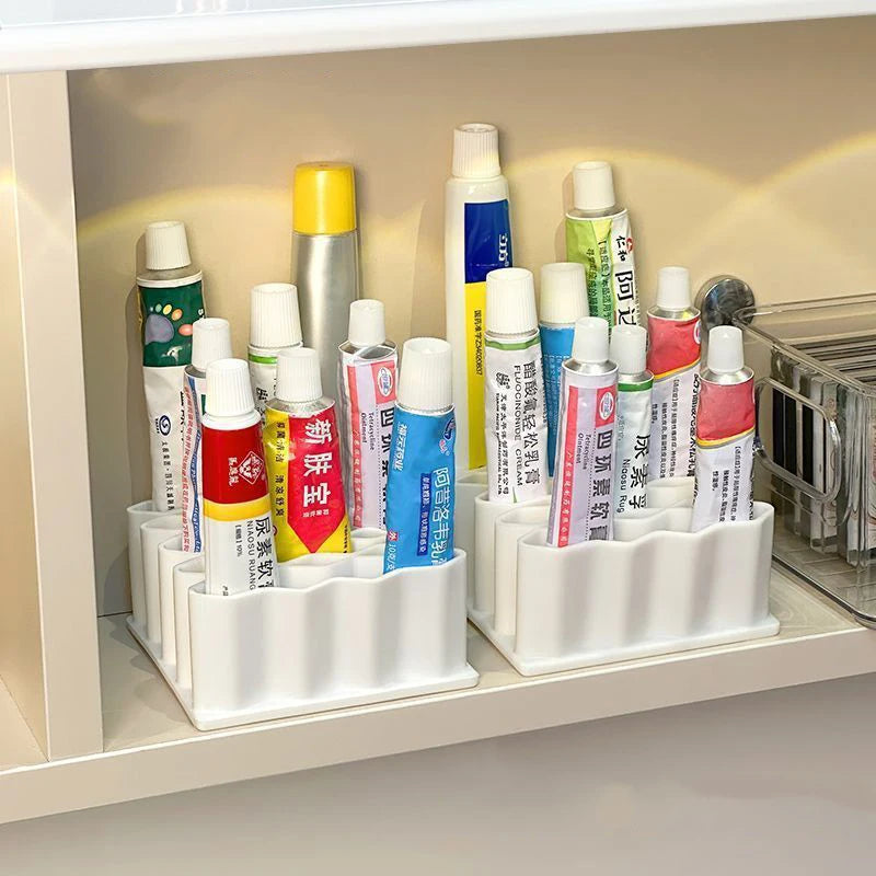 32-Slot Wave Desktop Organizer for Cosmetics, Pens & Tubes Desktop Organizer Rack Babs