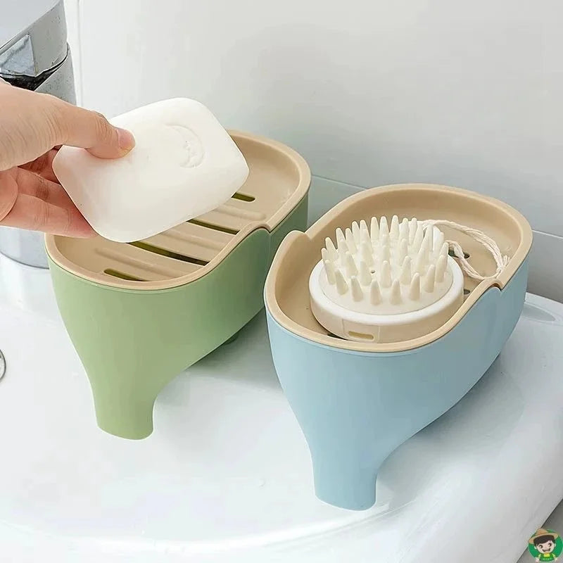 Elephant Double Layer Soap Dish – Cute Bathroom Soap Box Soap Dish Babs