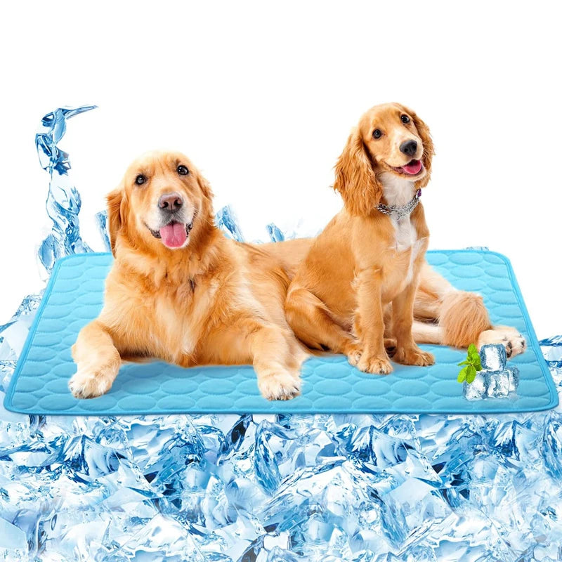 Ice Silk Pet Cooling Mat – Breathable Summer Pad for Dogs & Cats Pet Cooling Mat Babs Dark blue 30x40CM