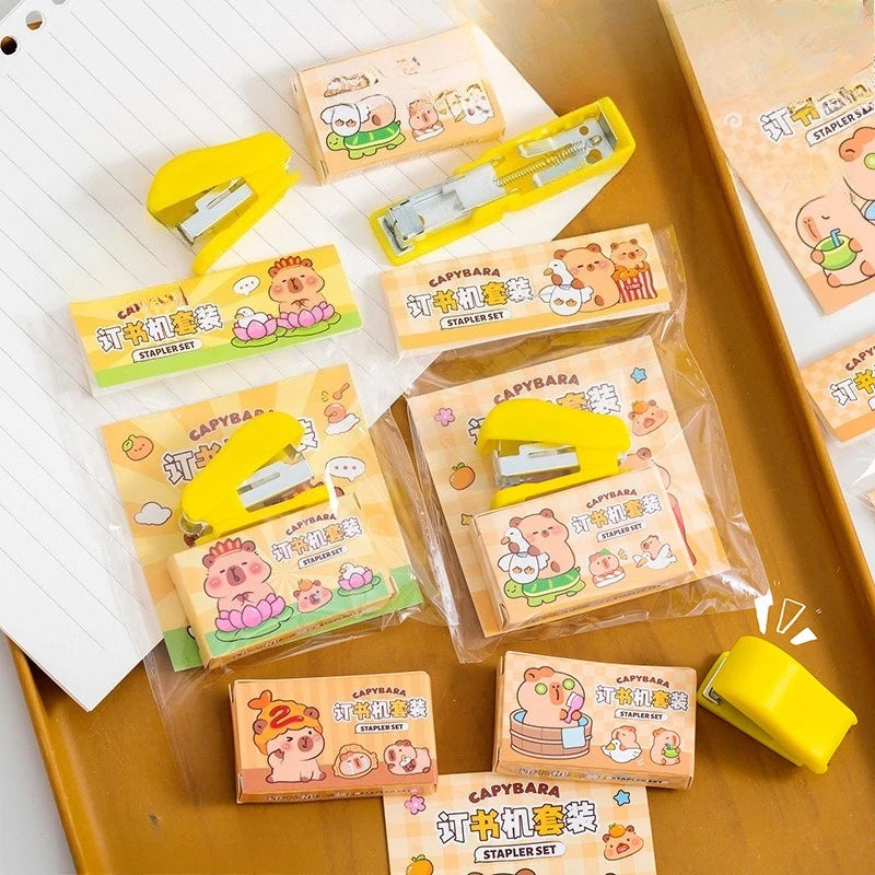 Cute Capybara Mini Stapler Kit – School & Office Supplies Mini Stapler Kit Babs