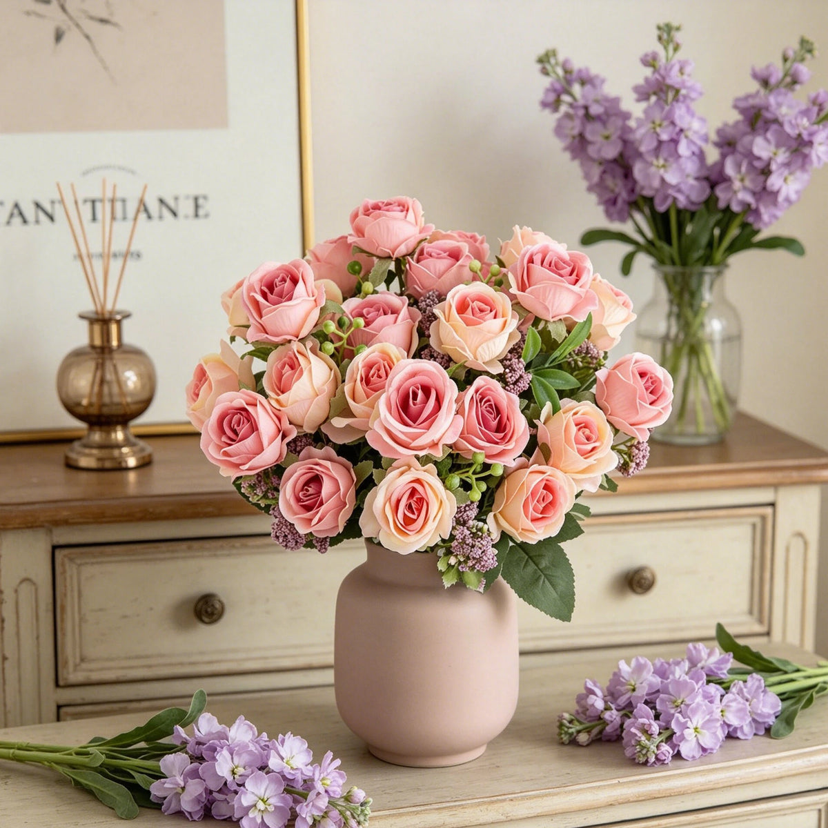 Artificial Silk Roses Bouquet for Wedding & Home Décor Artificial Silk Flowers Babs