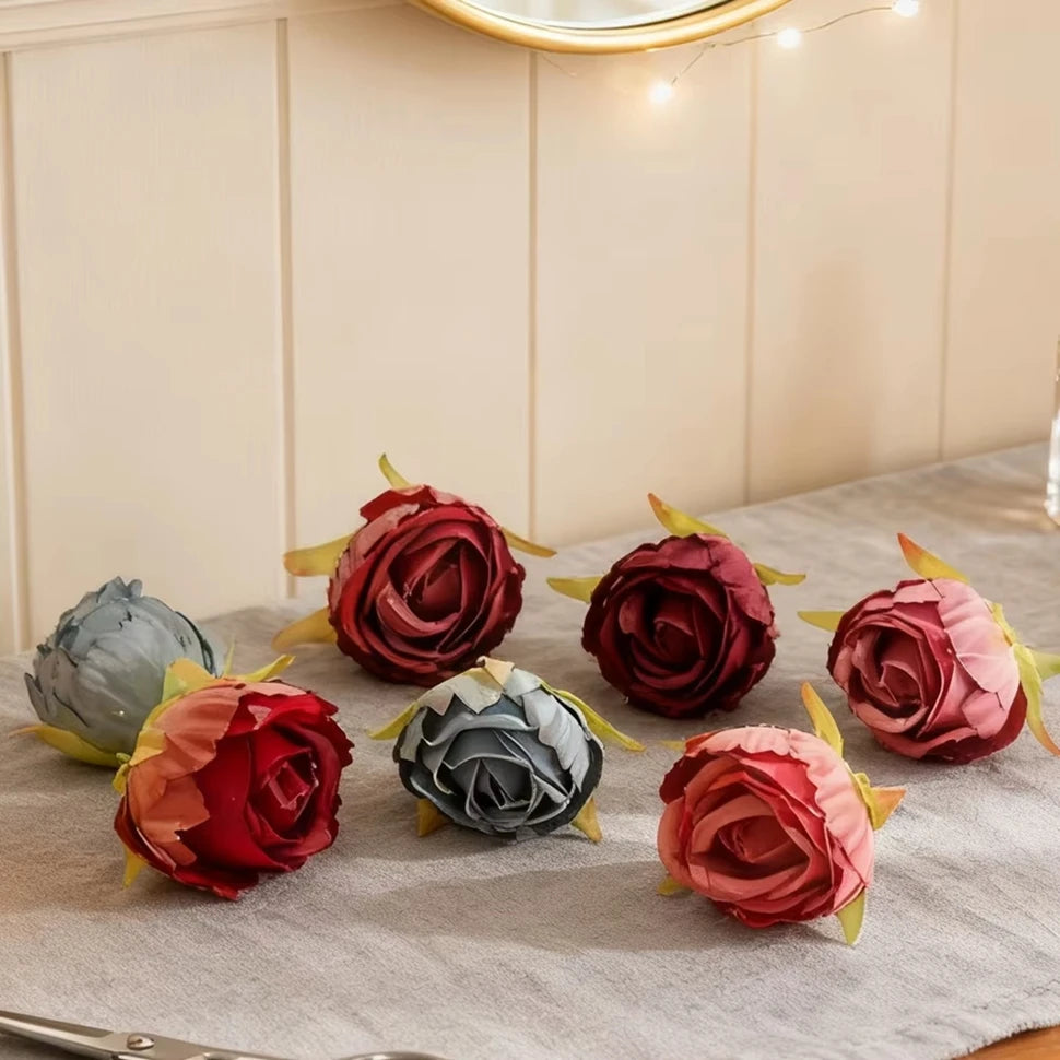50/100 Pcs Silk Artificial Rose Heads Bulk – Wedding & DIY Décor Artificial Flower Heads Babs