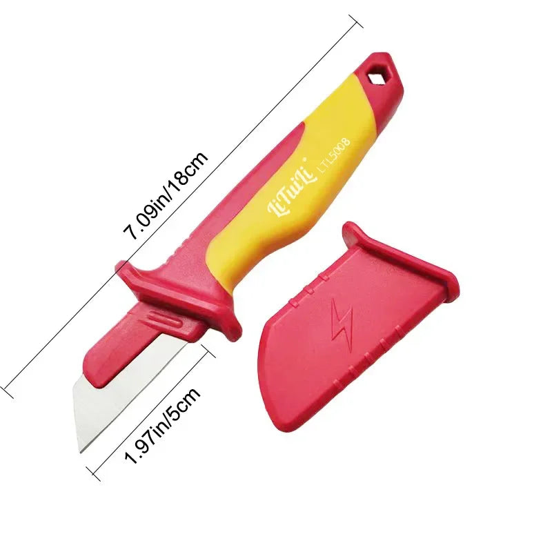 Insulated Cable Stripper Knife – Dual Blade Electrician's Tool Cable Stripper Knife Babs Red