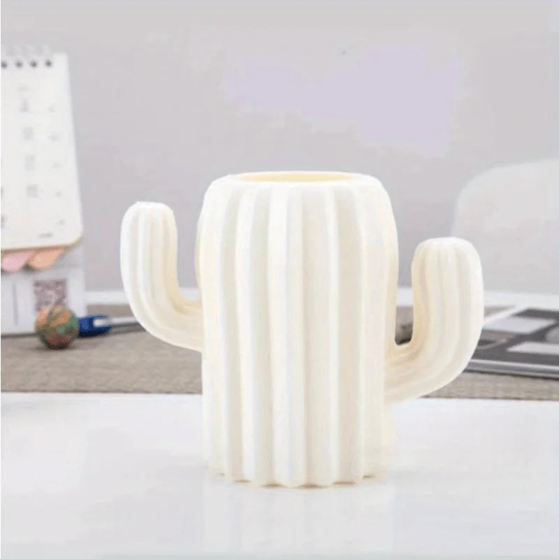 Cactus Desktop Pencil & Pen Holder Organizer | 3 Colors Desk Pencil Holder Babs White