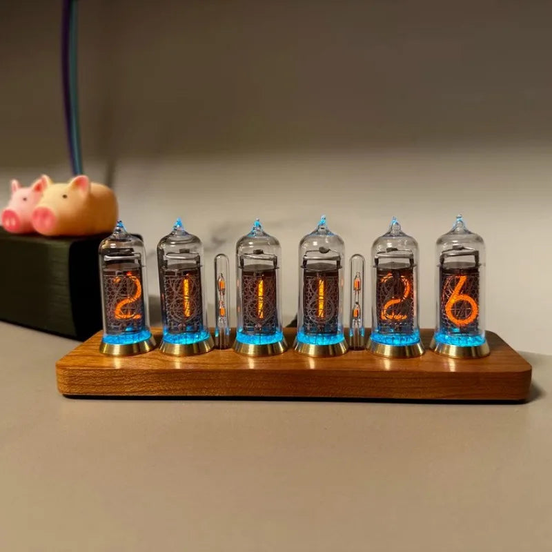 IN14 Nixie Tube Desk Clock – Retro Wood & Bluetooth | Oeny Nixie Tube Desk Clock Babs