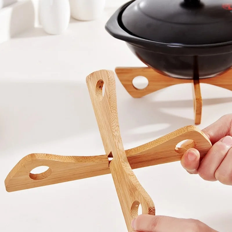 Wood Pot Rack Cross Trivet Mat & Drain Rack – Kitchen Décor Wood Kitchen Trivet Babs