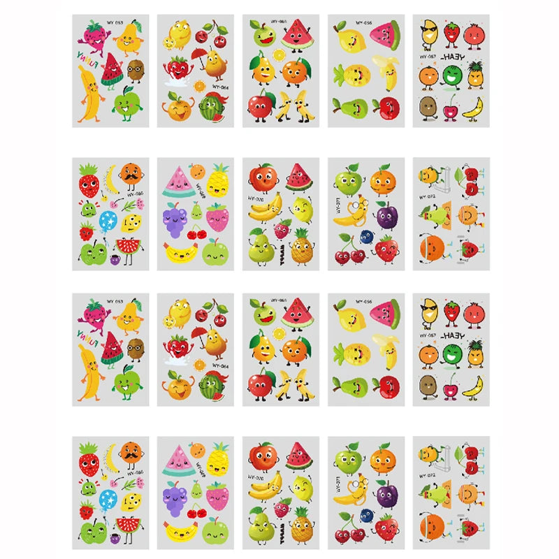 Fruit Temporary Tattoos for Kids – 10 Sheets Party Favors Temporary Tattoos Babs